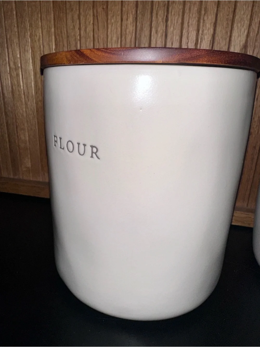 Hearth & Hand Cream Stoneware Flour Canister
